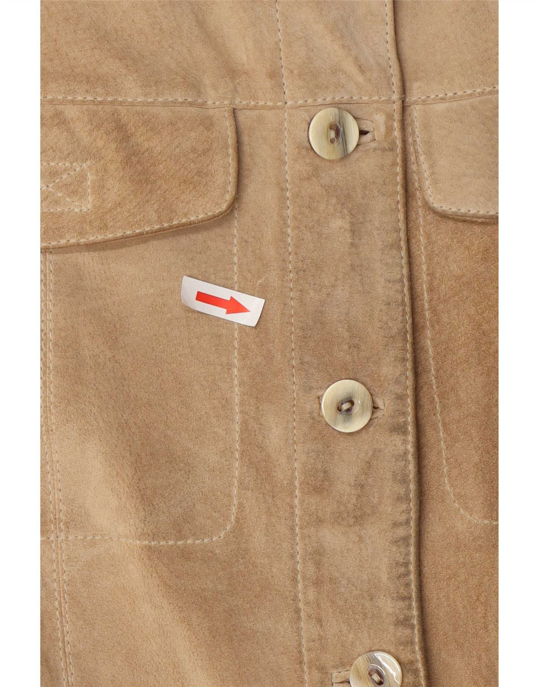 Vintage mujer ante Gilet EU 40 cuero beige medio
