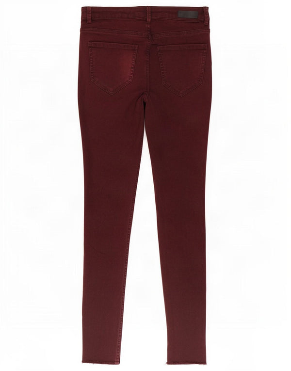 Zara Vaqueros pitillo para mujer EU 38 Small W28 L28 Algodón burdeos