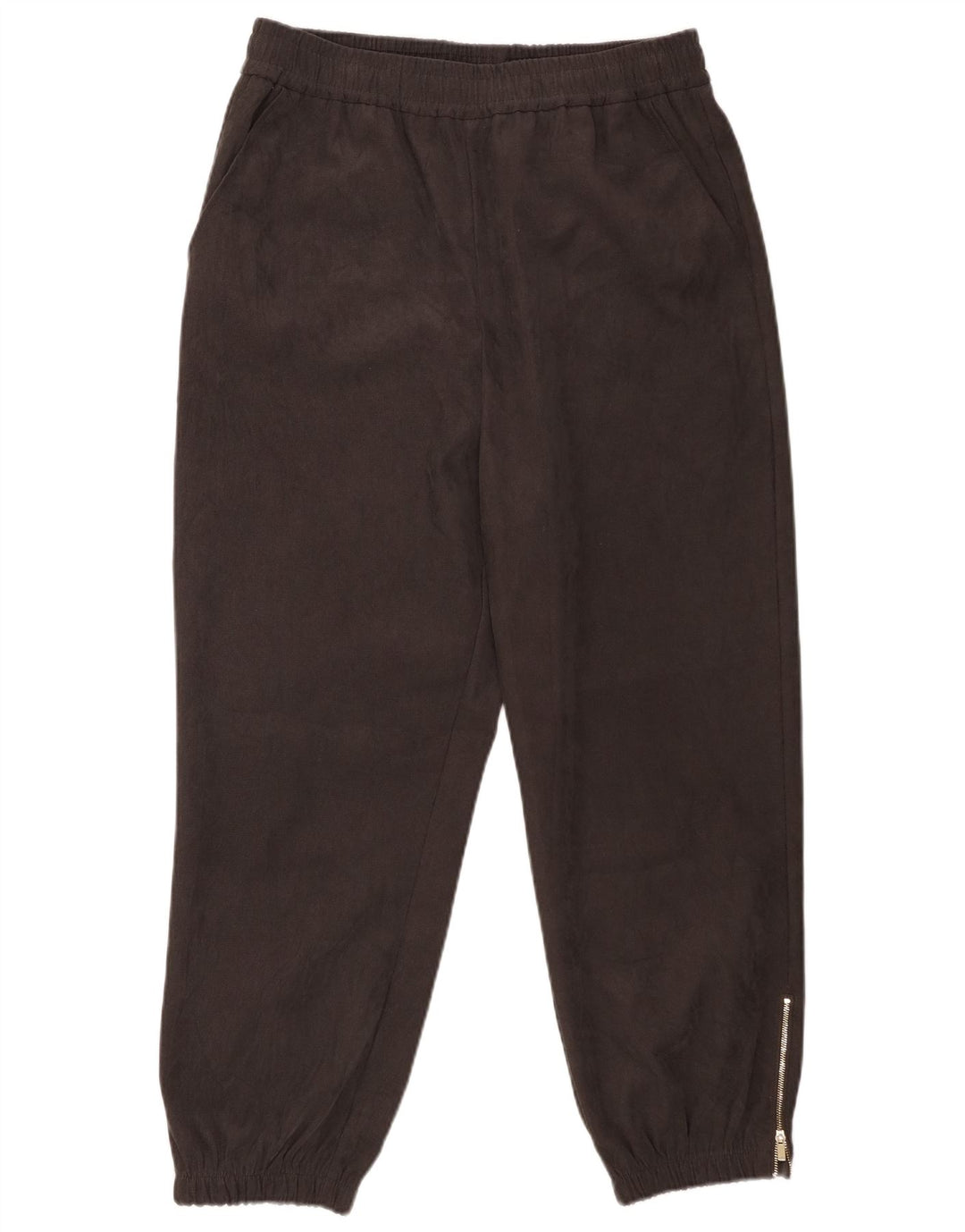 Zara Mujer Crop Chándal Pantalones Joggers UK 46 Grande Gris Poliéster