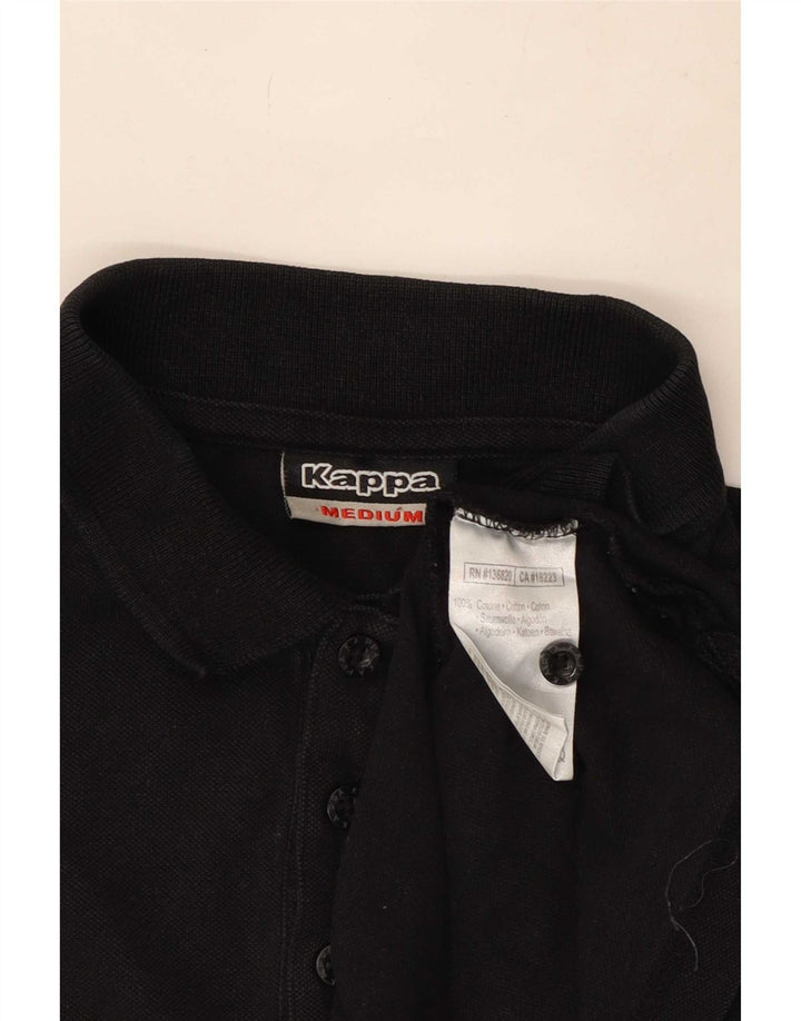 Kappa Polo De Manga Larga Para Hombre Algodón Negro Mediano