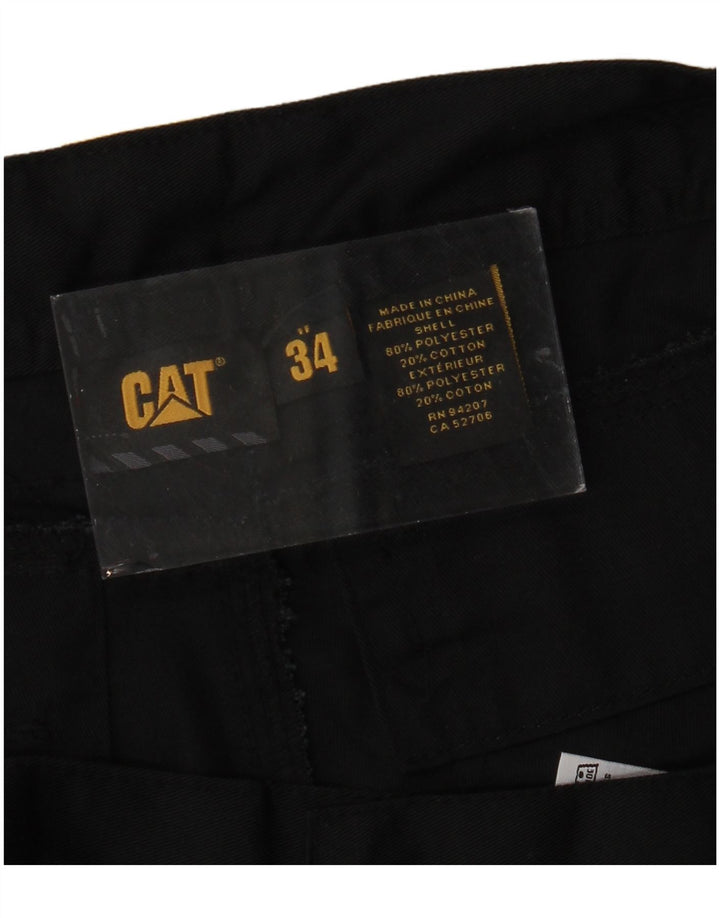 CATERPILLAR Pantalones cortos cargo para hombre W34 Poliéster negro grande