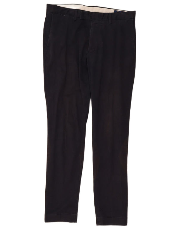 Polo Ralph Lauren Pantalones de traje ajustados para hombre W34 L32 Algodón azul marino