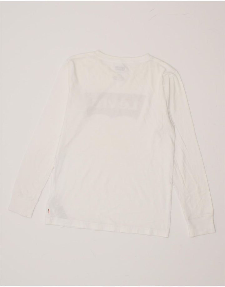 LEVI'S Boys Graphic Top Long Sleeve 13-14 Years White Cotton Vintage Levi's and Second-Hand Levi's from Messina Hembry 