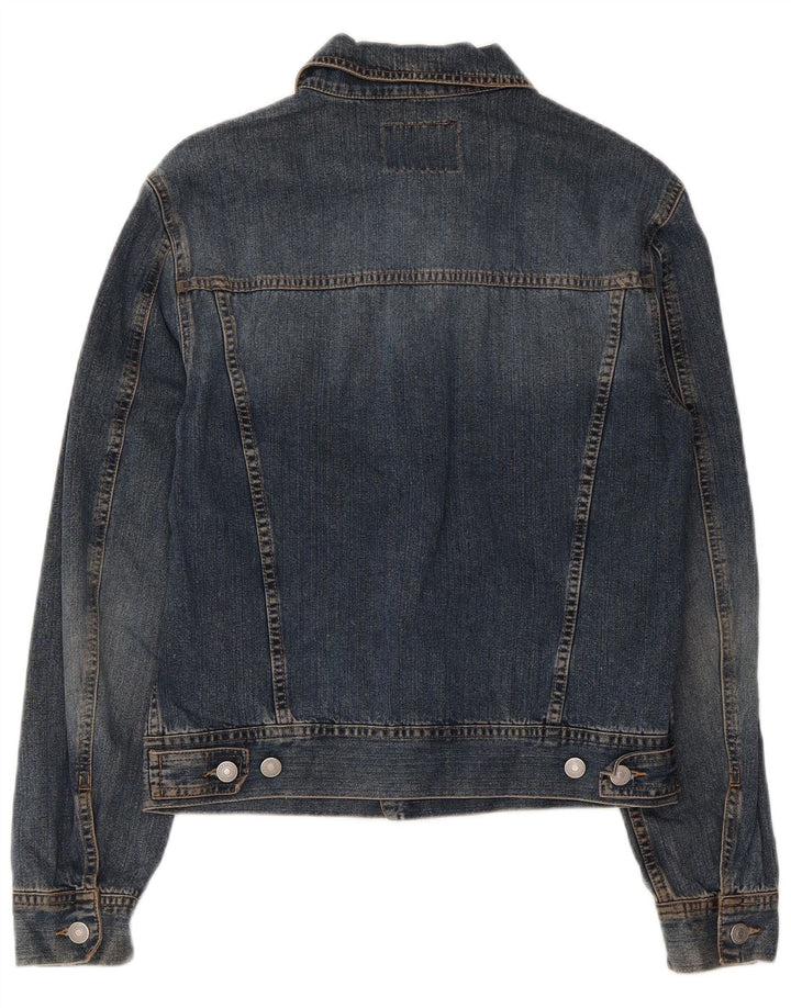 SISLEY Chaqueta vaquera para mujer UK 10 Small Blue Cotton