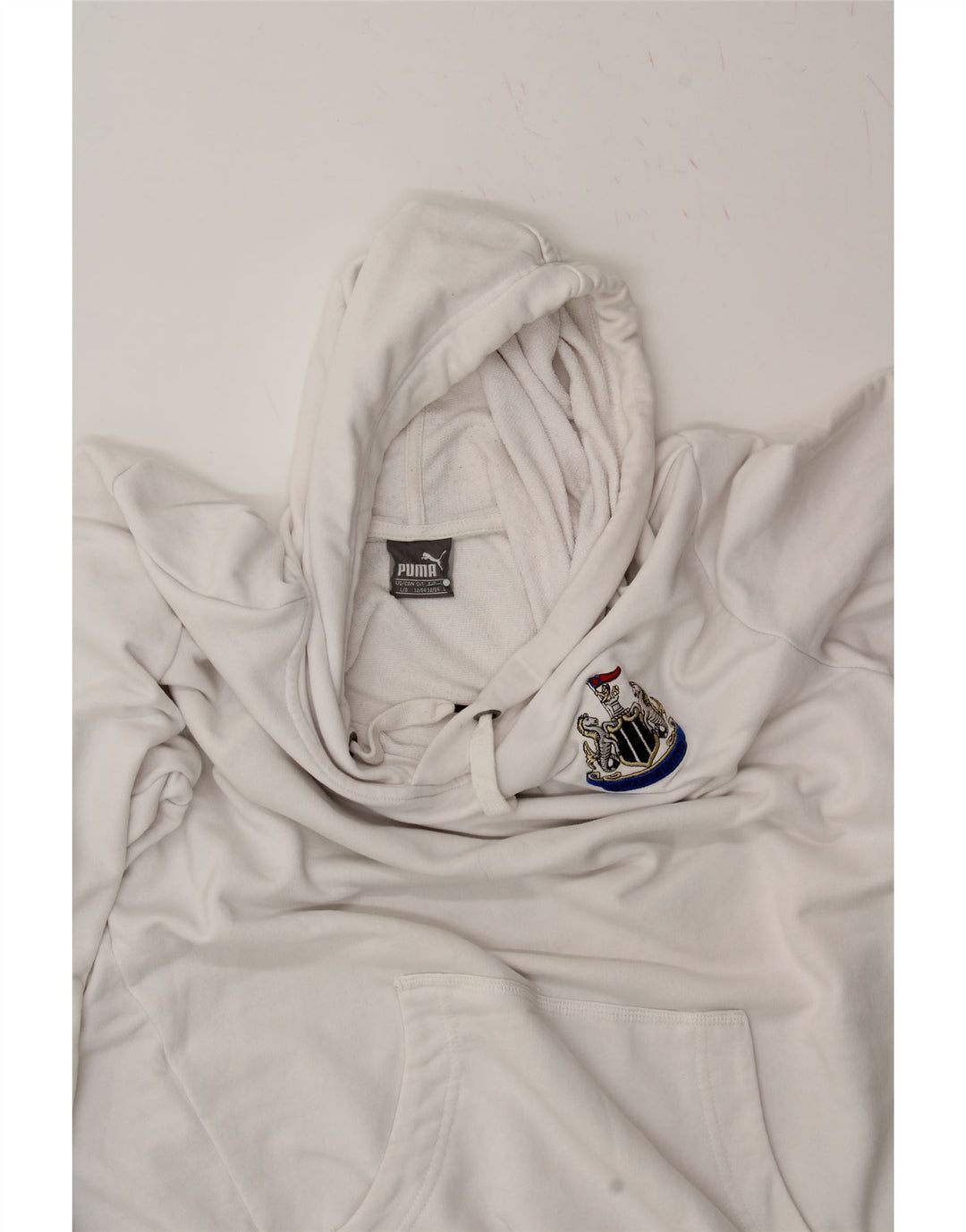 PUMA Mens Hoodie Jumper Large White Cotton Vintage Puma and Second-Hand Puma from Messina Hembry 