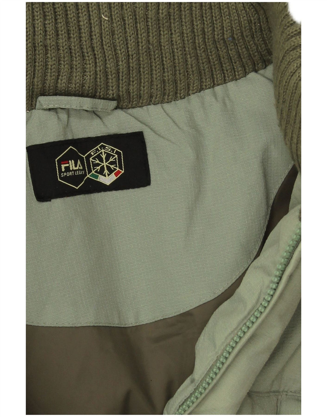 Fila Chaqueta acolchada con capucha para hombre UK 42 XL Poliamida verde