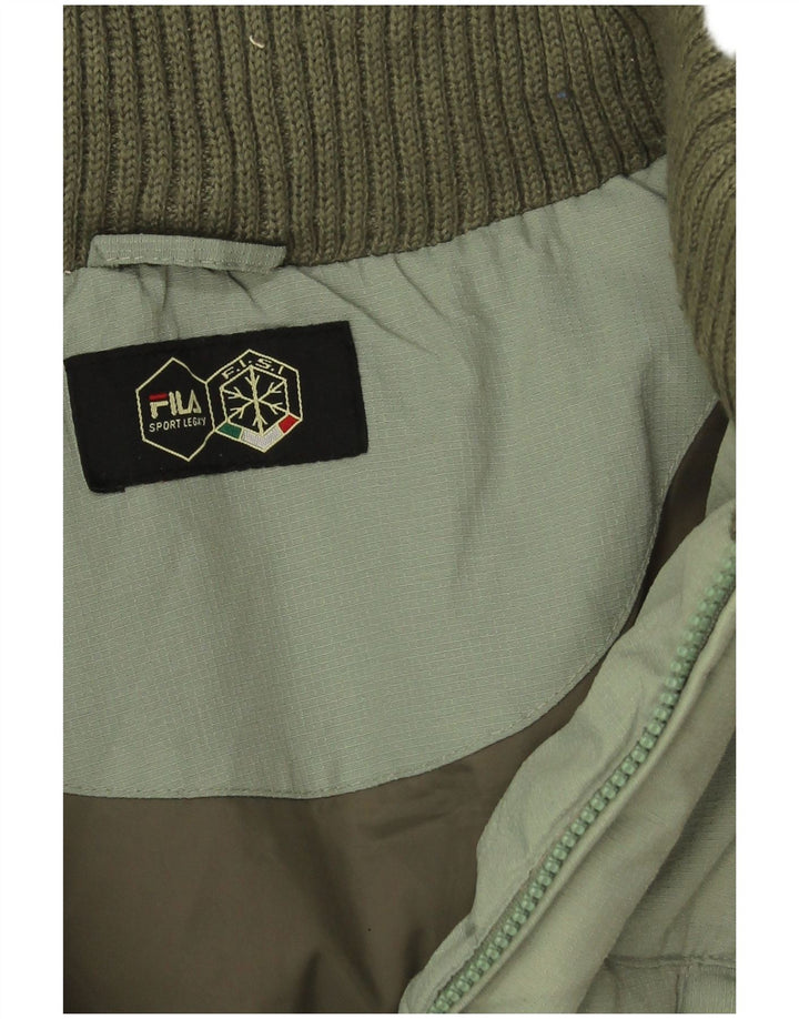 Fila Chaqueta acolchada con capucha para hombre UK 42 XL Poliamida verde