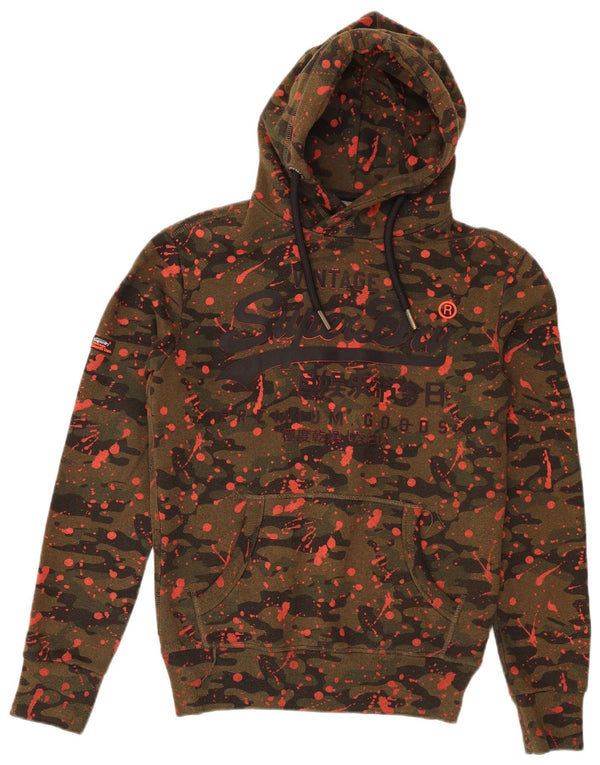 Superdry Jersey con capucha gráfica para hombre XS Algodón de camuflaje caqui