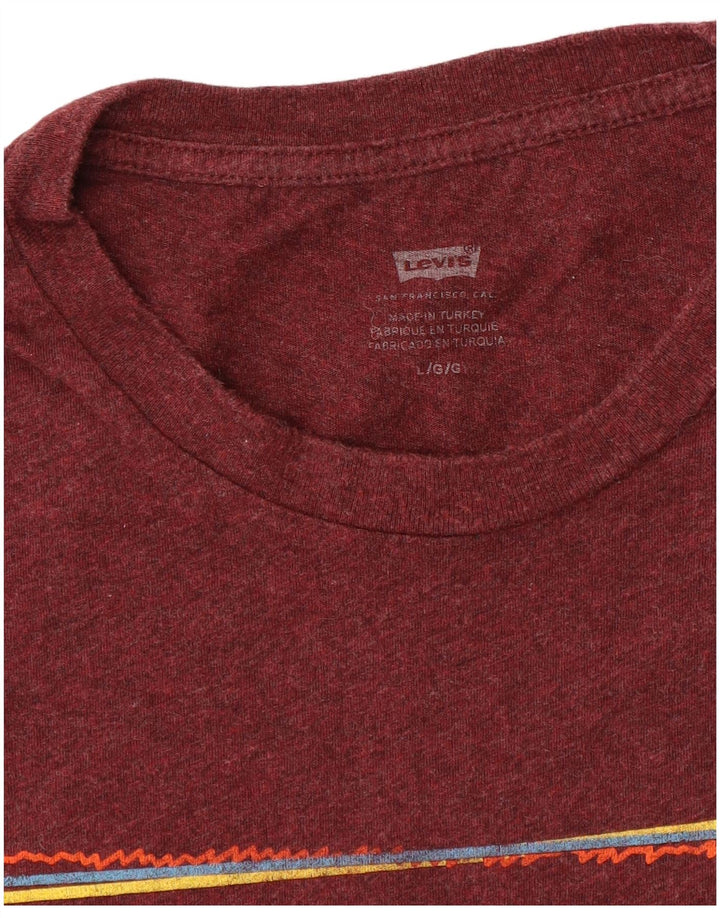Levi's Camiseta gráfica para hombre Top grande granate moteado