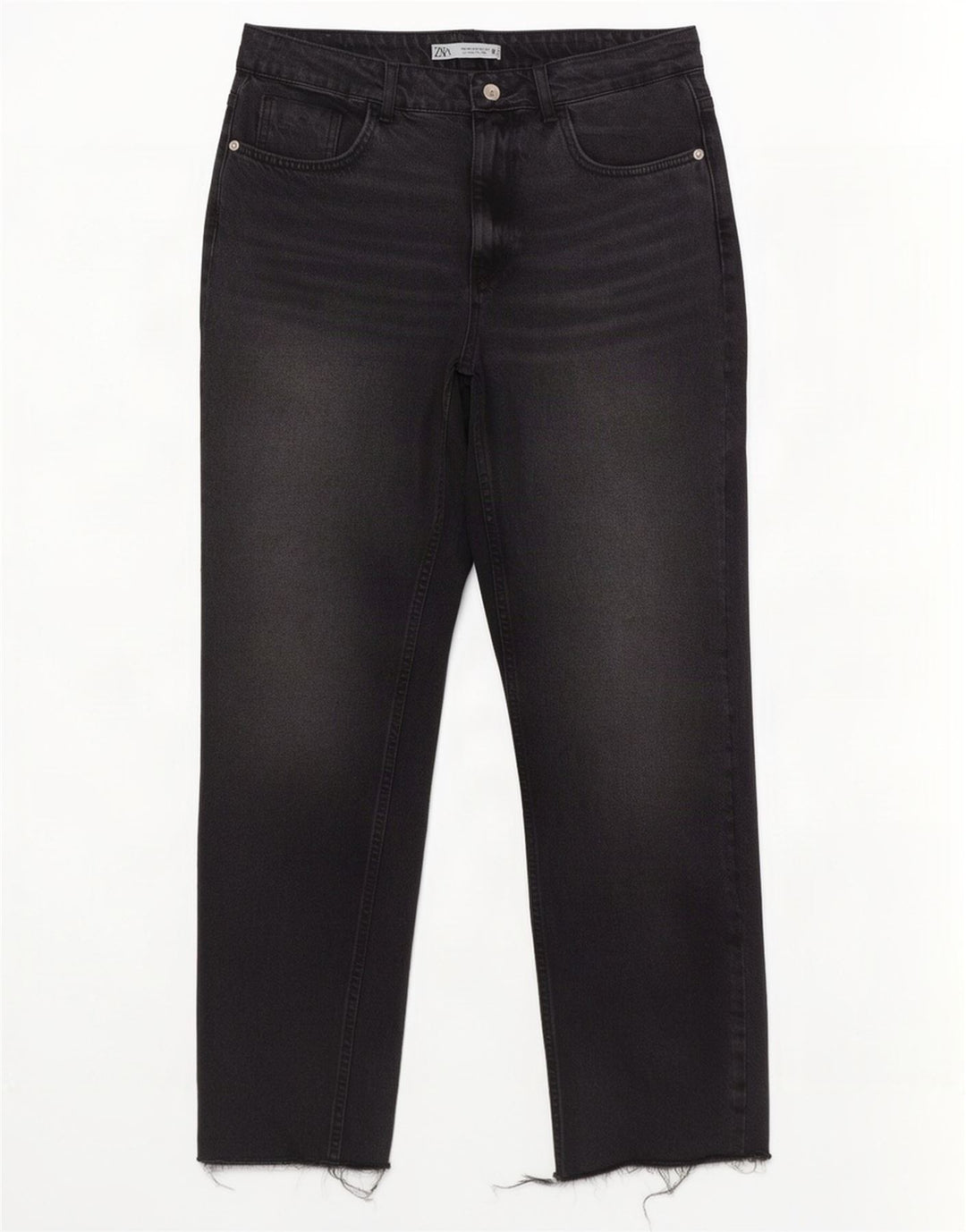 Zara Jeans Rectos De Tiro Alto Para Mujer EU 40 Medium W30 L29 Gris