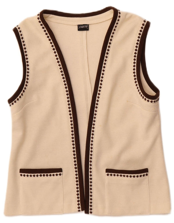 Carre Suéter tipo cárdigan abierto sin mangas para mujer EU 42 Large Off White