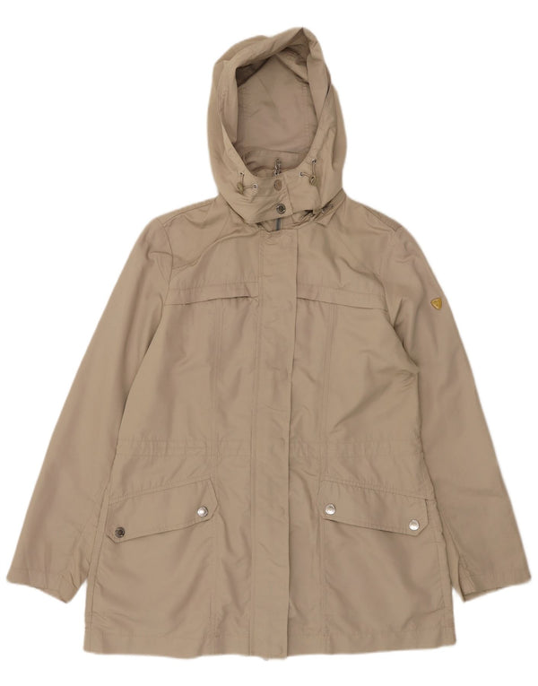 Conte of Florence Chaqueta utilitaria con capucha para mujer UK 44 Grande Poliéster beige