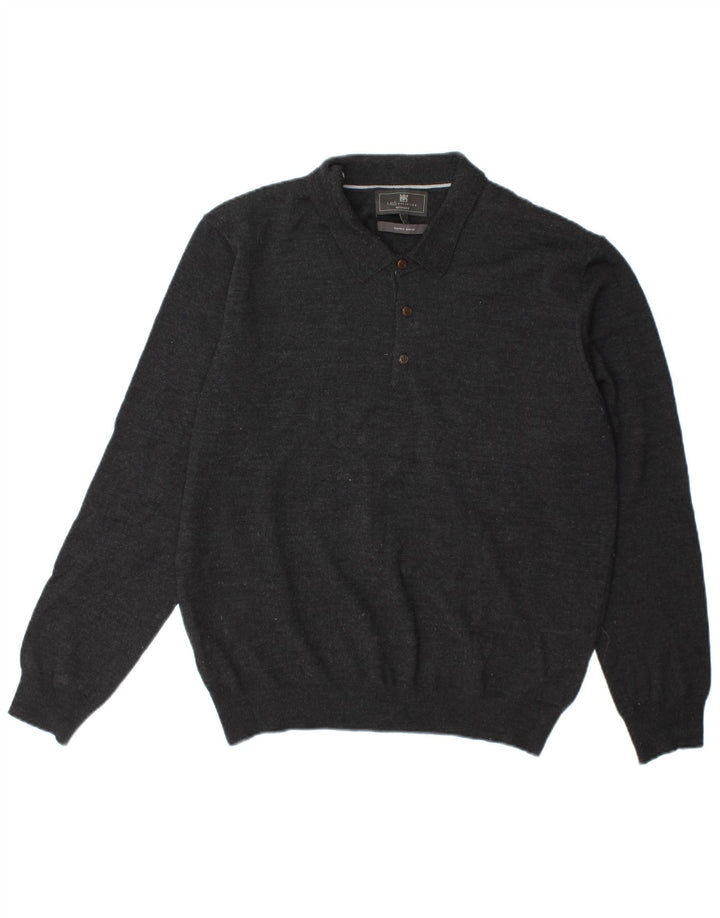 Marks & Spencer Suéter tipo jersey con cuello tipo polo entallado para hombre Lana gris grande