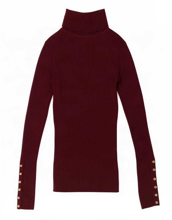 Hobbs Jersey de cuello vuelto para mujer UK 8 Small Granate Lana Virgen
