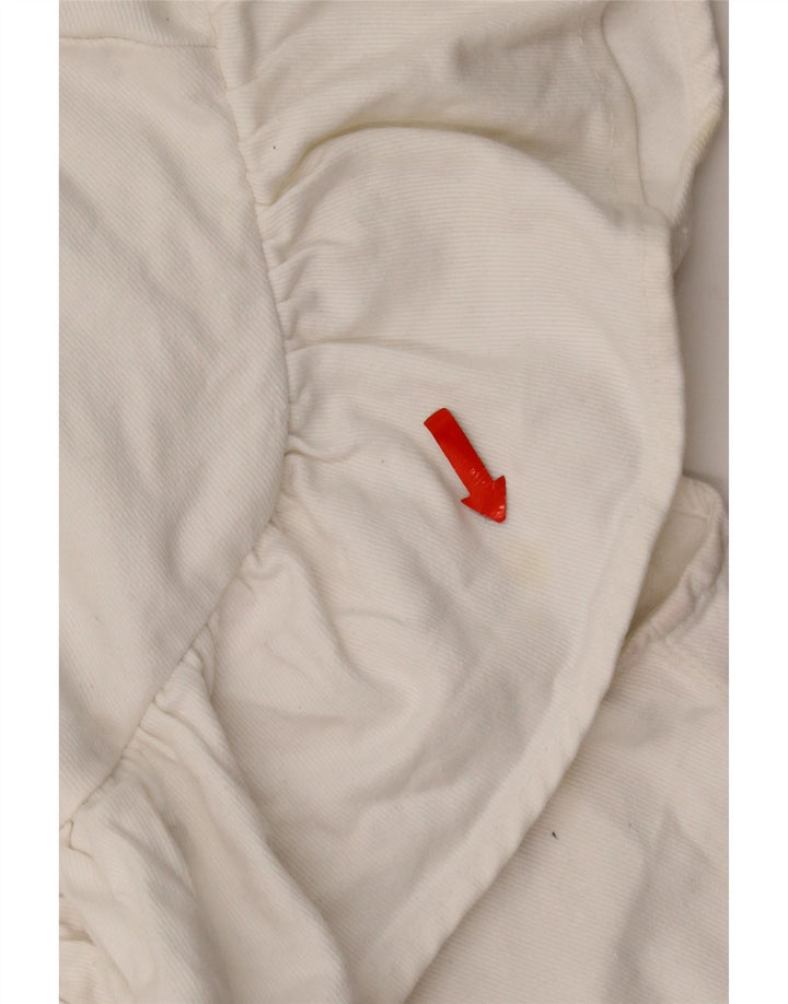 Zara Vestido Vaquero Con Volantes En La Parte Delantera Reino Unido 42 Algodón Blanco Mediano