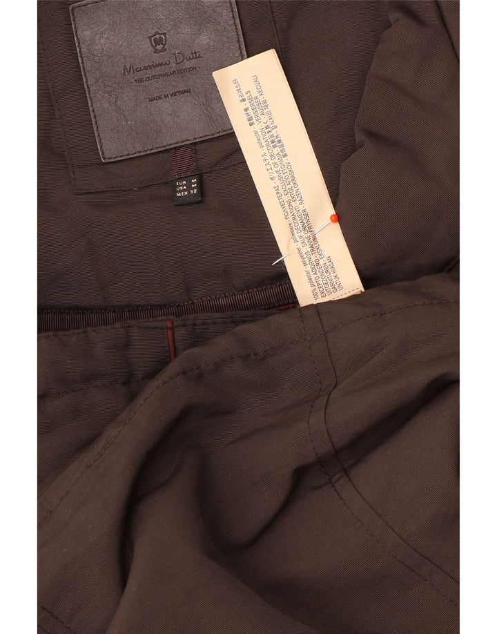 Massimo Dutti Parka Mujer Con Capucha UK 44 Marrón Medio Poliéster