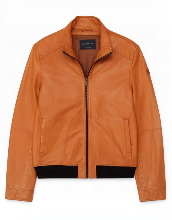 Trussardi Jeans Chaqueta de Cuero Hombre IT 54 2XL Marrón