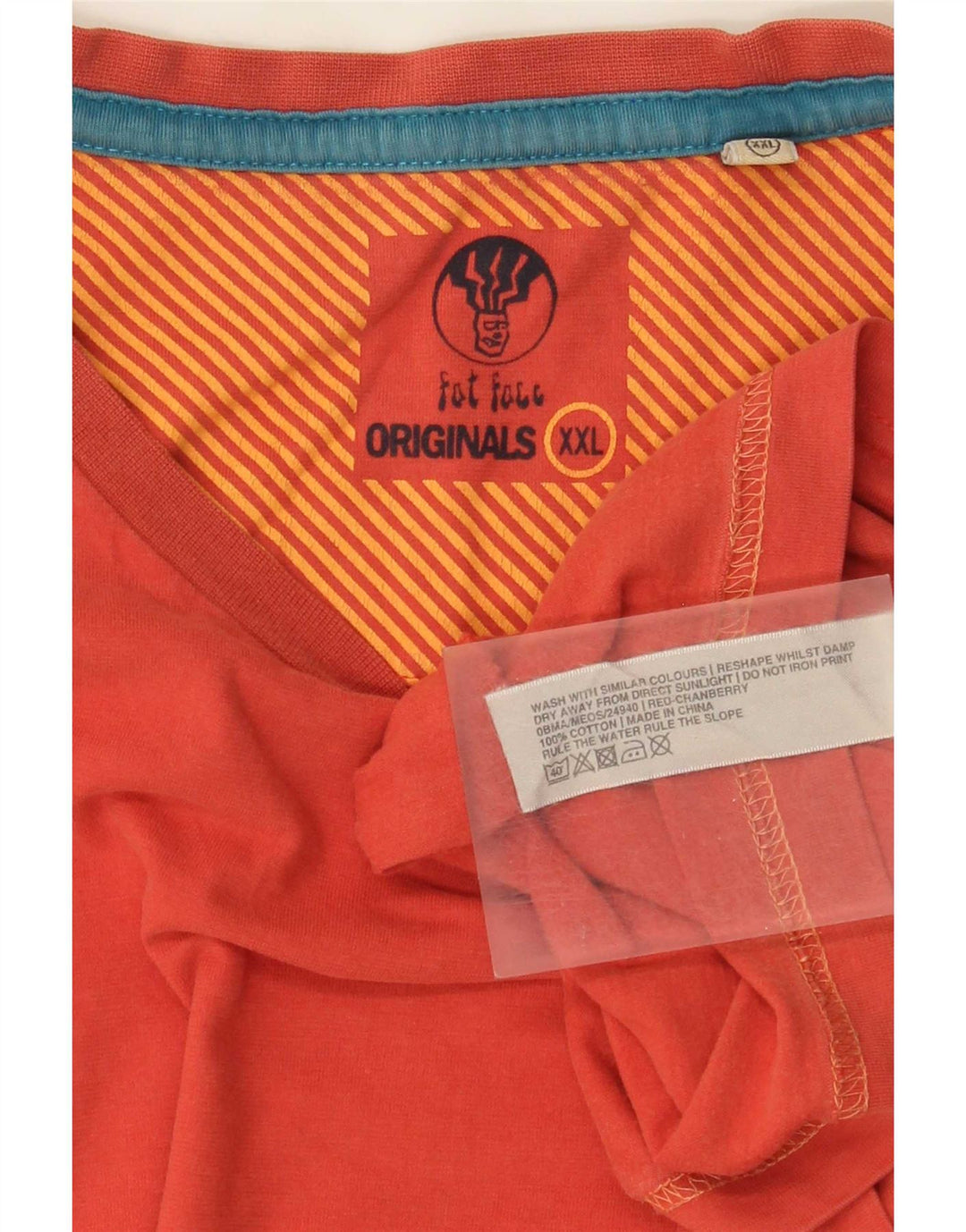 Camiseta para hombre Fat Face Top 2XL Naranja Algodón