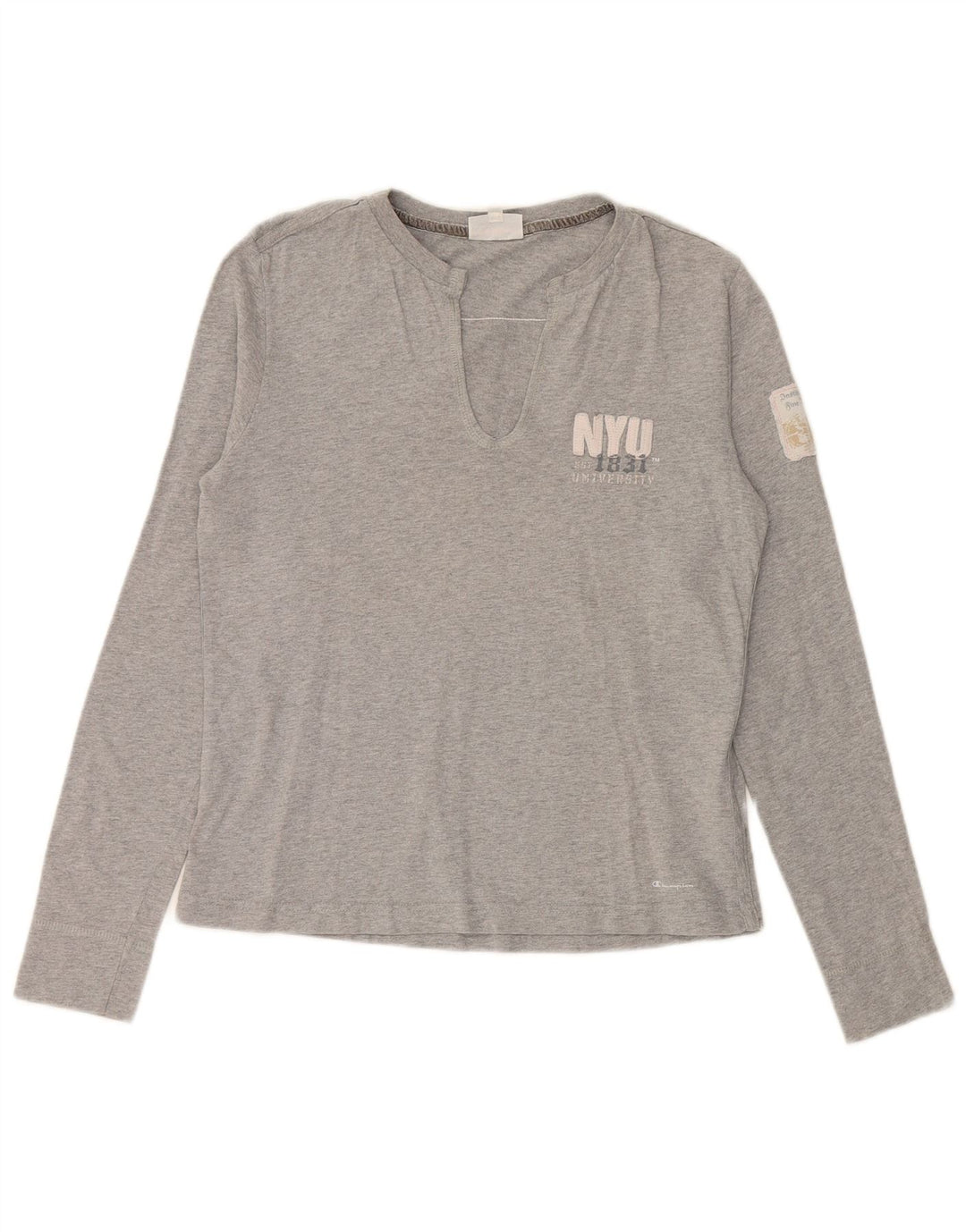 CHAMPION Camiseta de manga larga para mujer UK 40 Grande Algodón gris