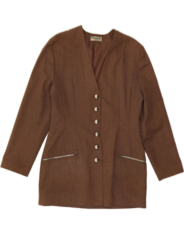 PIMKIE Womens 6 Button Blazer Jacket UK 12 Medium Brown Vintage Pimkie and Second-Hand Pimkie from Messina Hembry 