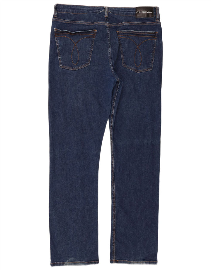 Calvin Klein Jeans rectos desgastados para hombre IT 48 Medium W38 L33 Azul marino