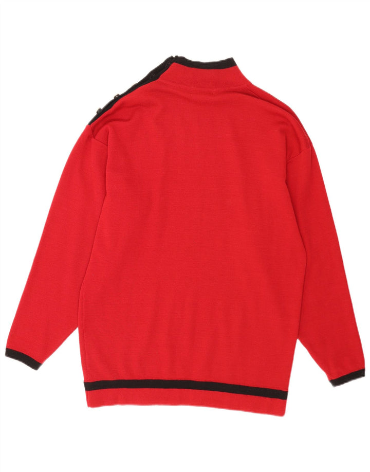 Windsmoor Suéter tipo jersey con cuello y botones para mujer Reino Unido 44 Mediano Rojo Colorblock