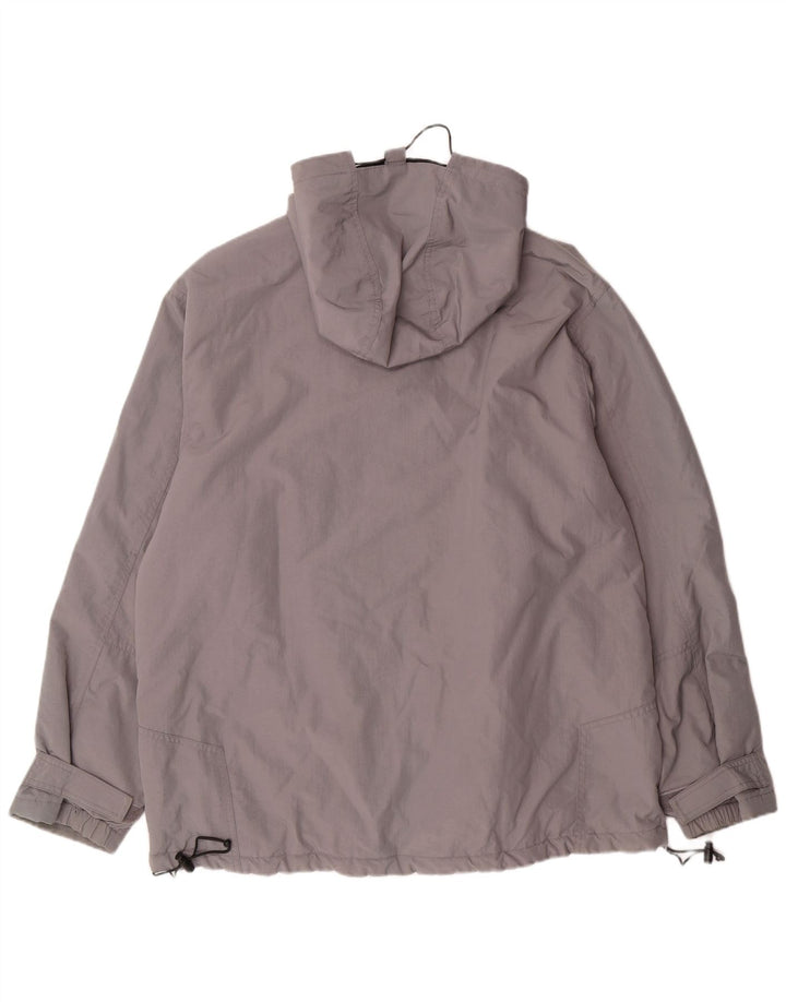 SMOG Mens Hooded Windbreaker Jacket UK 42 XL Grey Polyamide