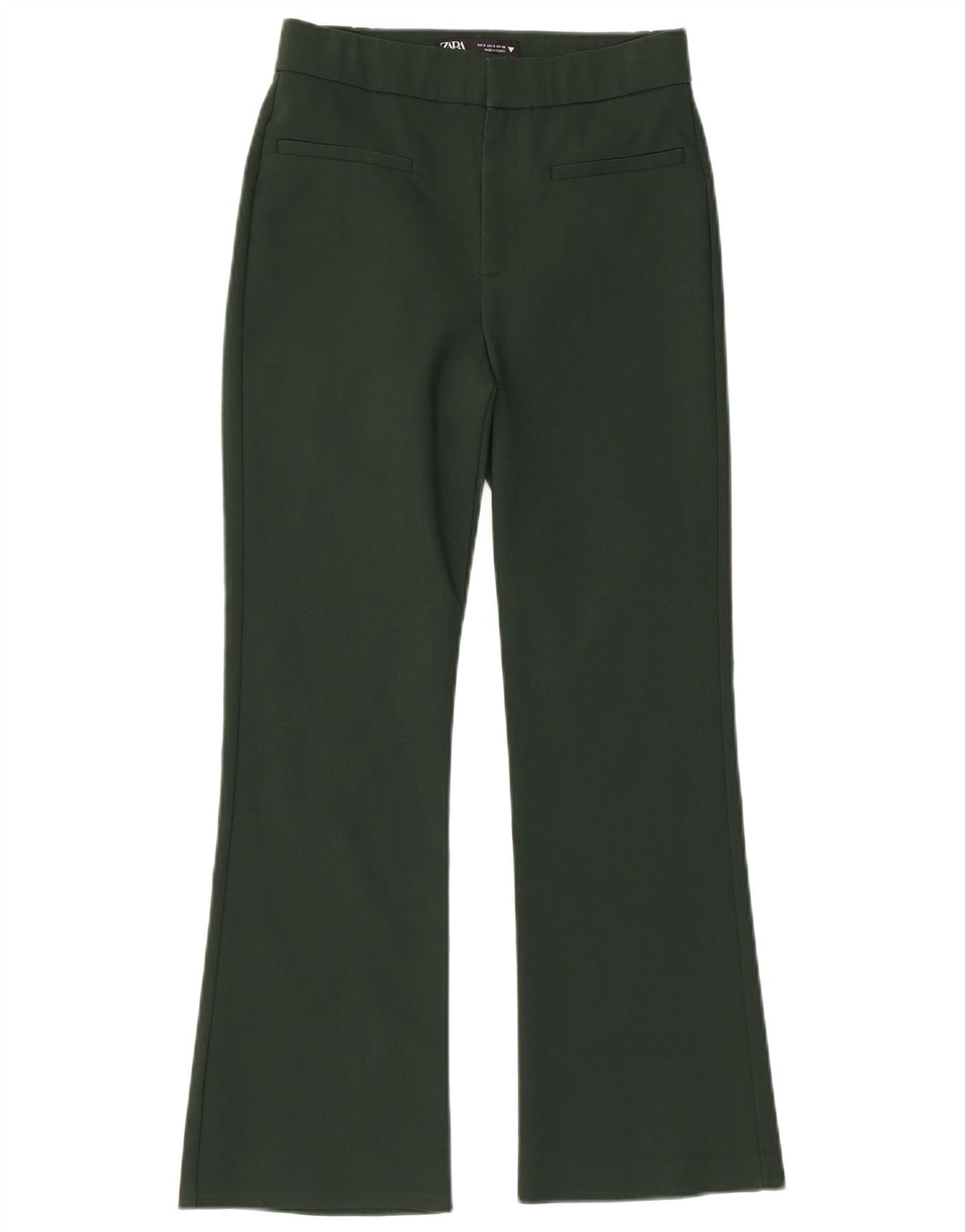 ZARA Mujer Pantalón Casual Bootcut Small W26 L25 Algodón Verde