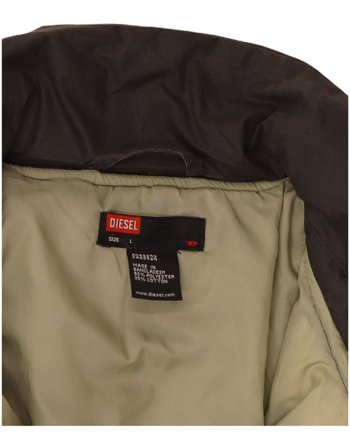 DIESEL Chaqueta acolchada para hombre UK 40 Large Gris Poliéster
