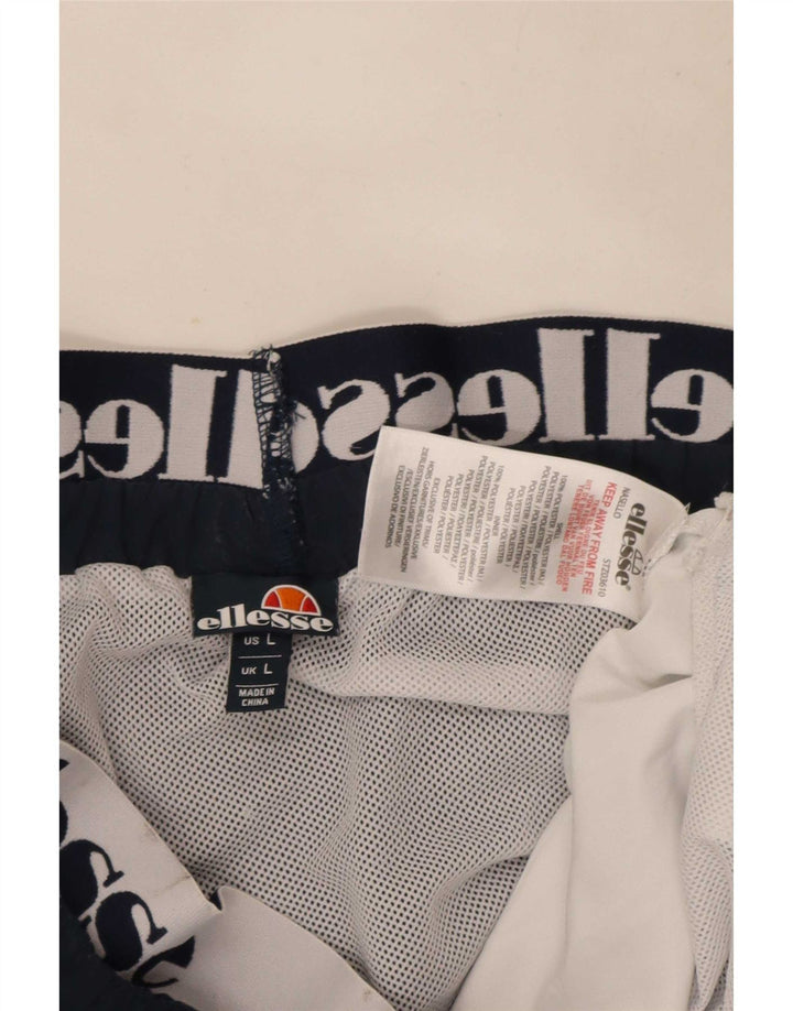 Ellesse Mens Graphic Sport Shorts Large Azul Marino Colorblock Poliéster