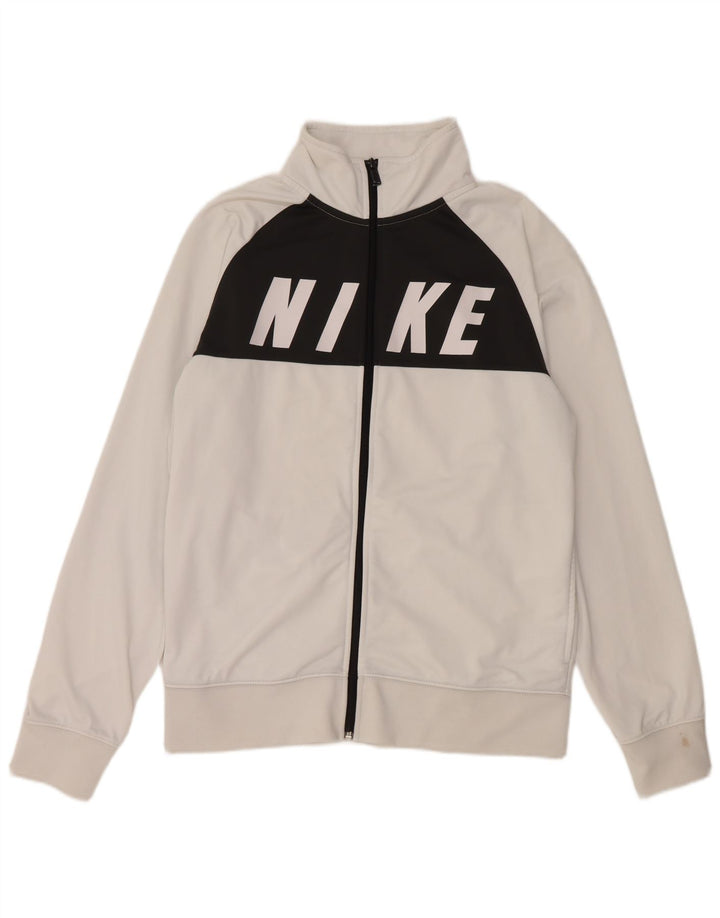 NIKE Chaqueta superior de chándal con gráfico para hombre Poliéster color block blanco mediano