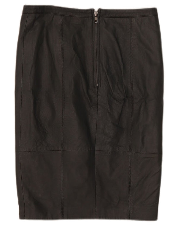 MINT VELVET Falda lápiz de cuero para mujer UK 8 Small W28 Negro