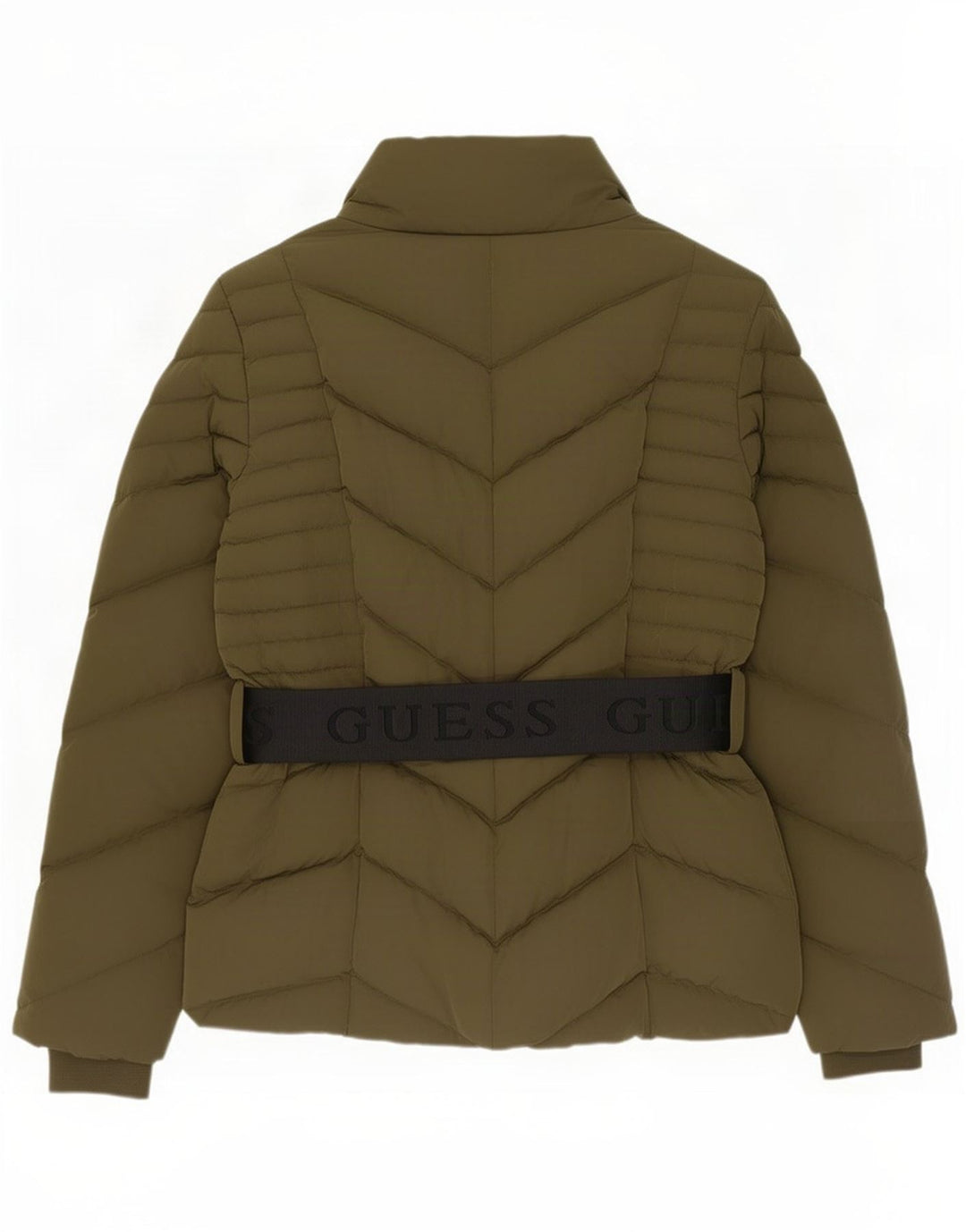 Guess Chaqueta acolchada gráfica para mujer UK 12 Poliéster caqui mediano