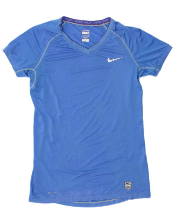 Nike Mujer Dri Fit Camiseta Top UK 10 Small Azul