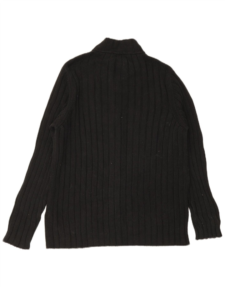 ZARA Hombre Cárdigan Sueter XL Negro Algodón