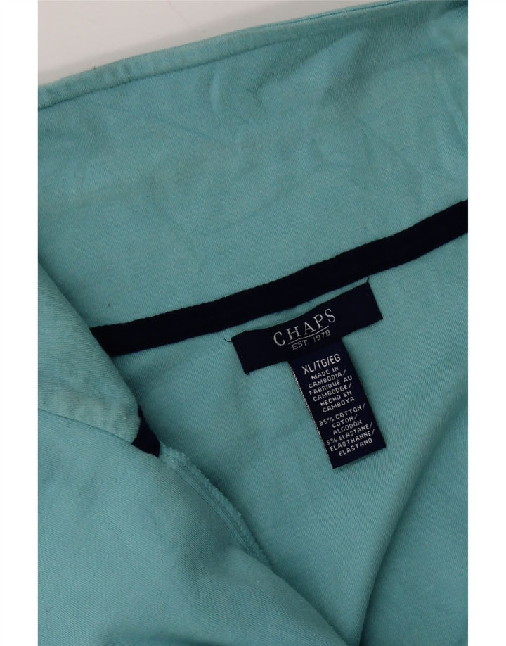 CHAPS Mujer Zip Neck Jersey Chándal Top UK 18 XL Algodón Azul
