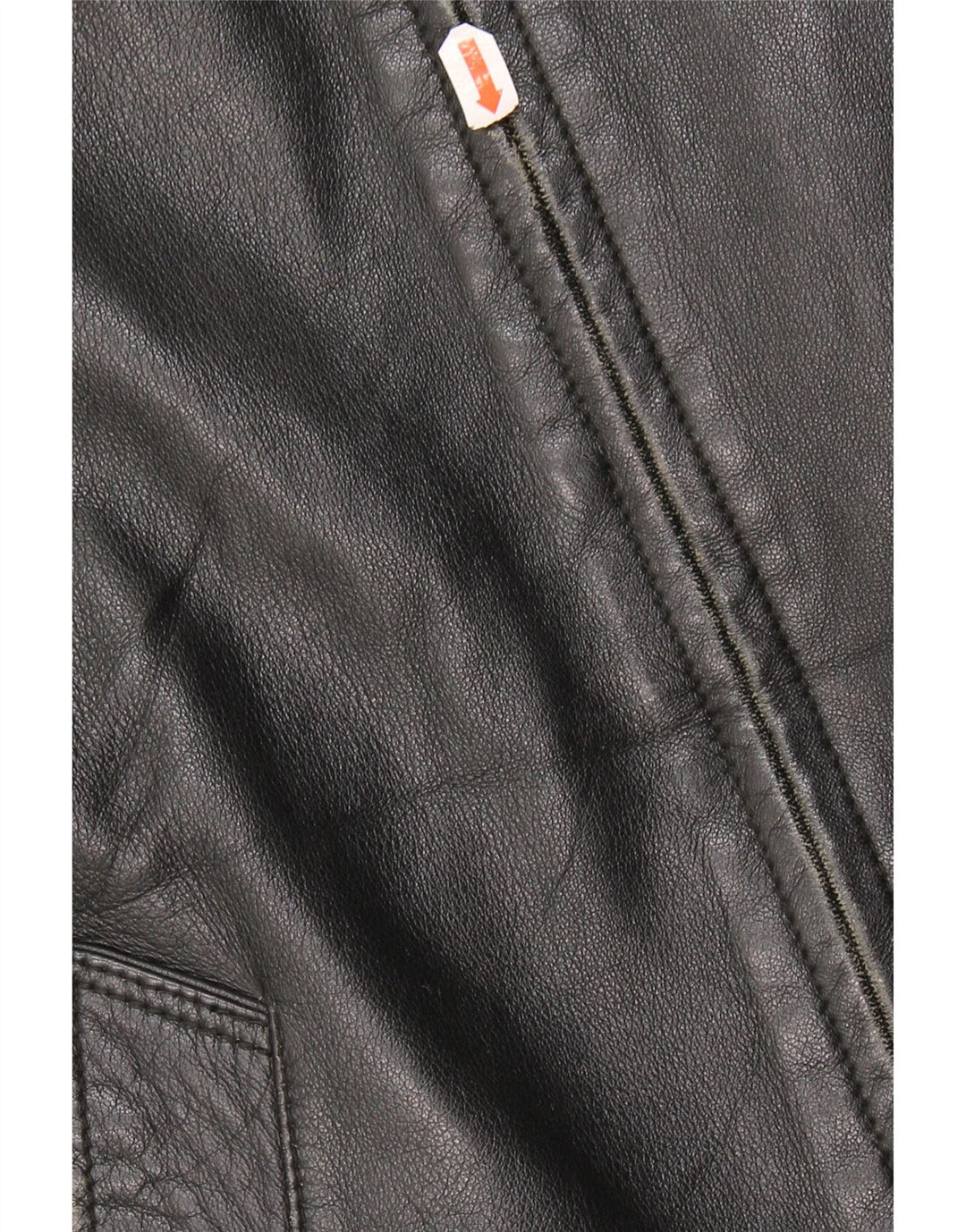 Chaqueta de cuero vintage para hombre IT 50 XL cuero negro