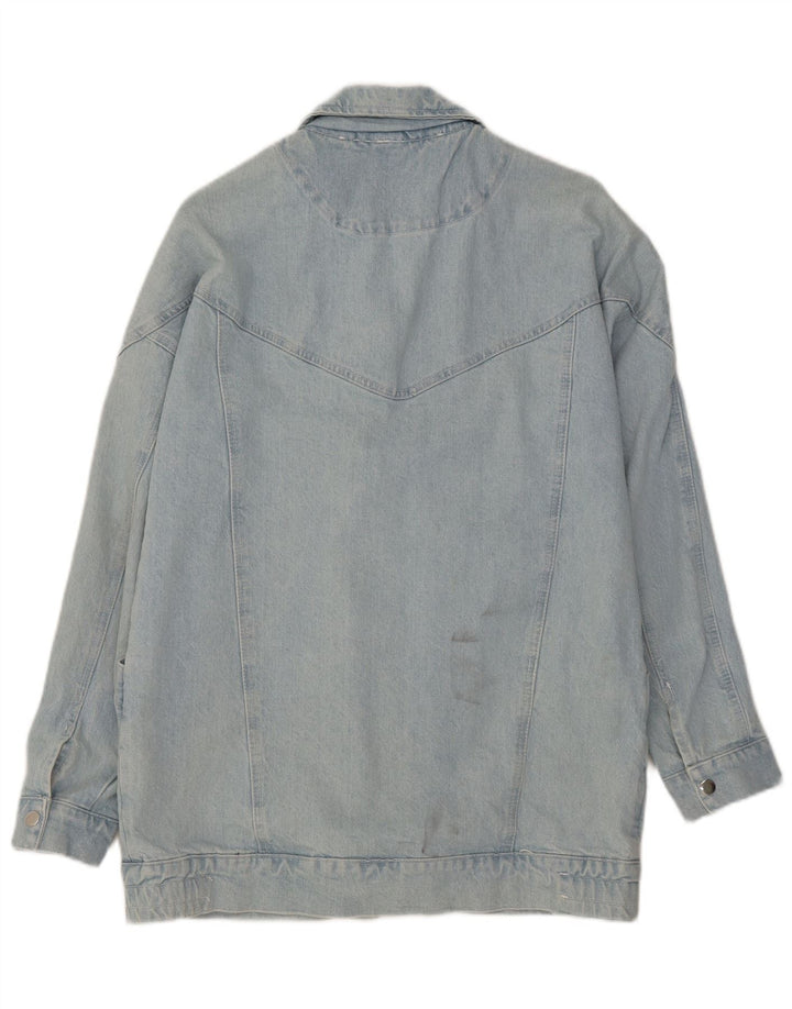 Vintage mujer chaqueta de mezclilla Reino Unido 14 algodón azul grande