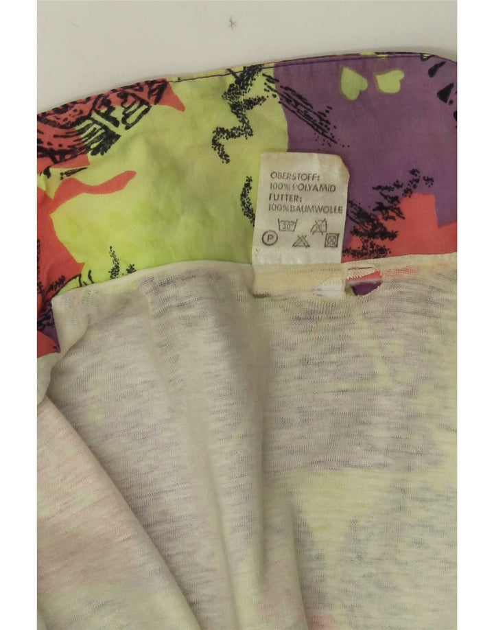 Vintage mujer chándal top chaqueta Reino Unido 16 grande multicolor geométrico