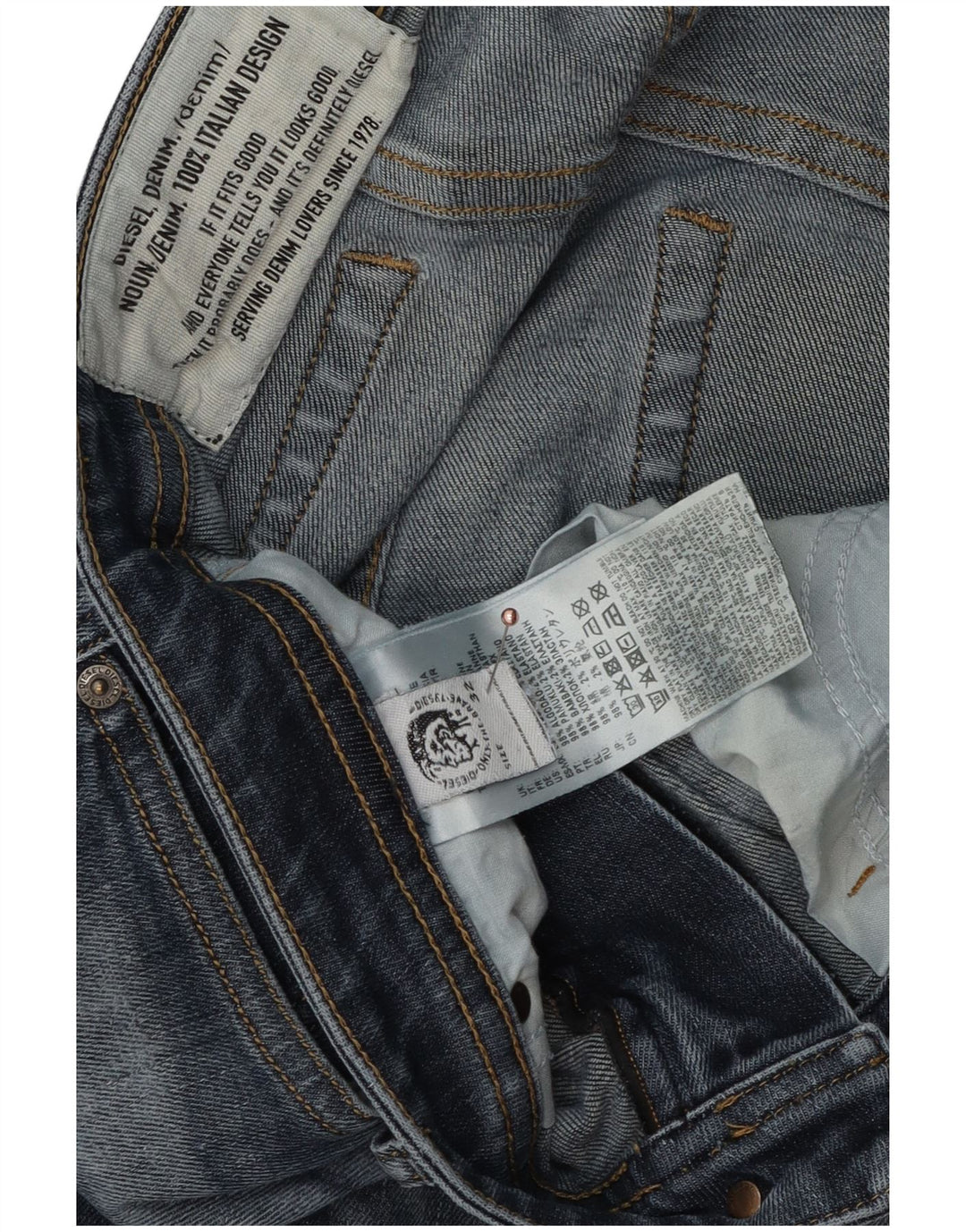 Diesel Hombre Vaqueros Slim Desgastados W32 L32 Algodón Azul