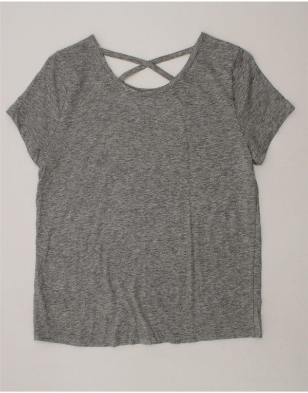 CHAMPION Girls Graphic T-Shirt Top 14-15 Years Grey Cotton