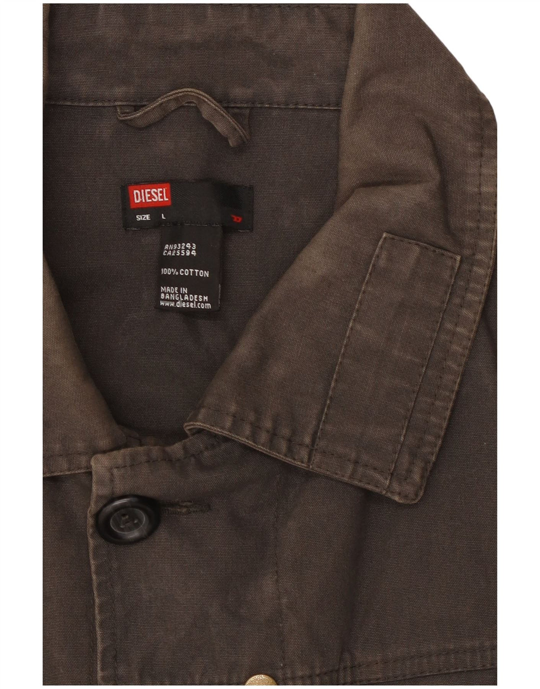 Diesel Abrigo militar para hombre UK 40 Grande Algodón gris