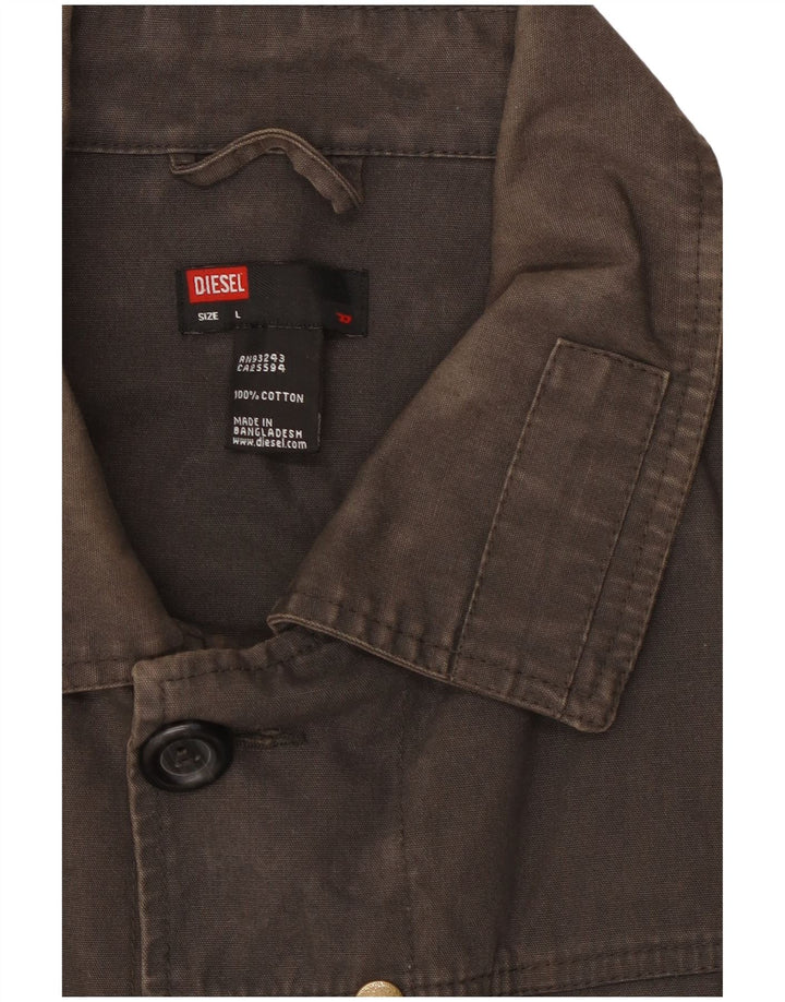 Diesel Abrigo militar para hombre UK 40 Grande Algodón gris