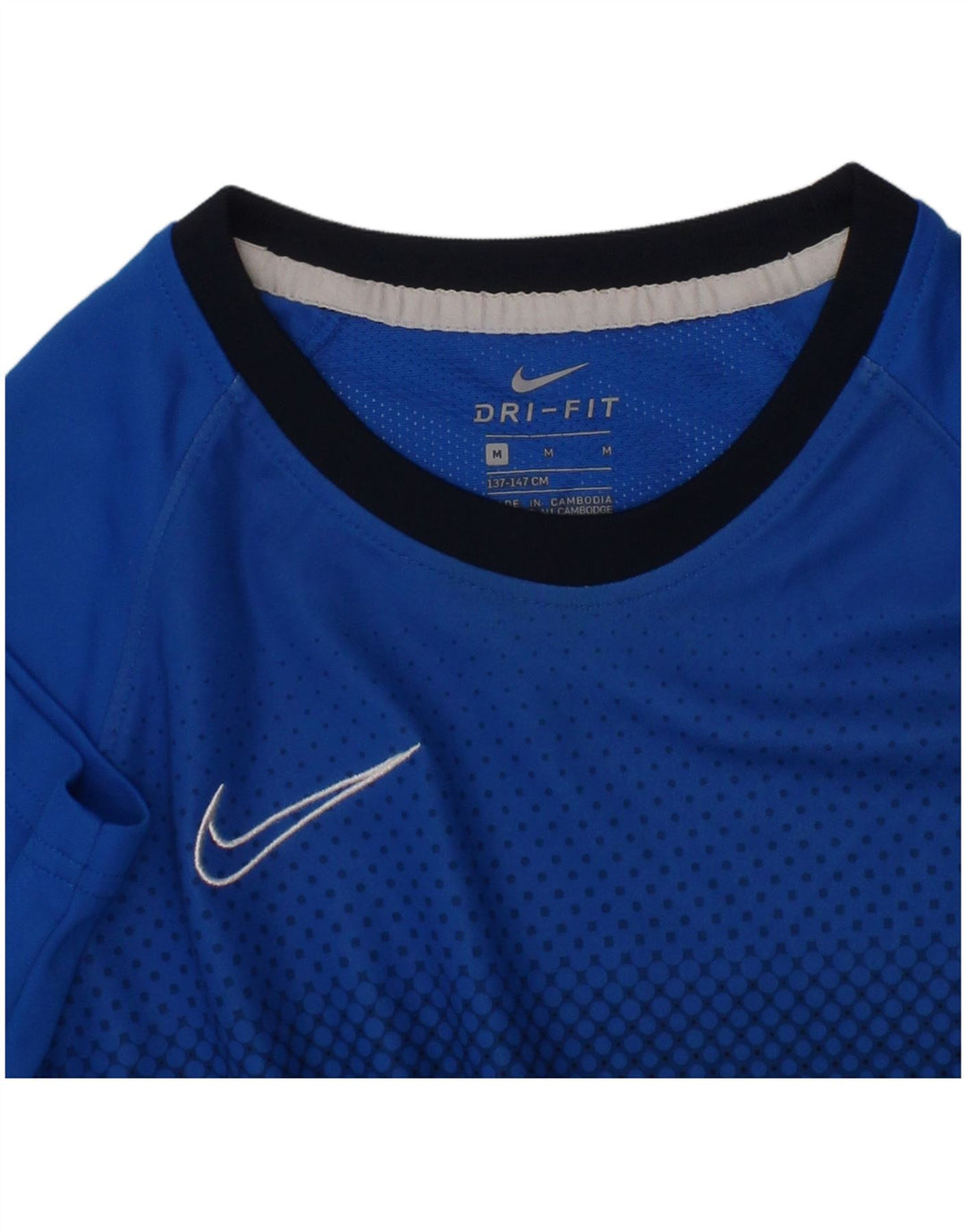 NIKE Camiseta Dri Fit Graphic para niños 10-11 años Bloque de Color Azul Medio