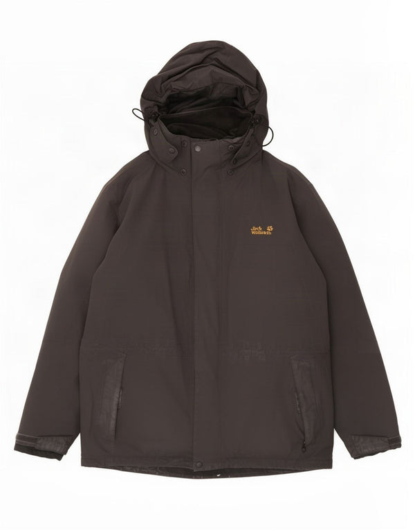 Jack Wolfskin Chaqueta cortavientos con capucha para hombre UK 40/42 Large Gris Poliamida