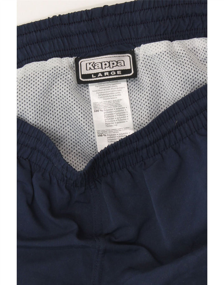 KAPPA Pantalones cortos deportivos para hombre grande poliéster azul marino