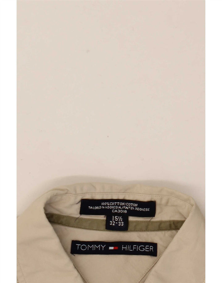 Tommy Hilfiger Camisa para hombre Talla 15 1/2 Algodón beige mediano