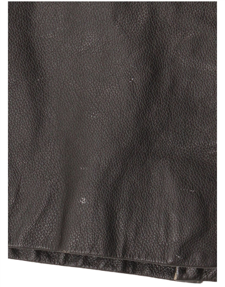 St. Bernard Chaqueta de cuero para hombre UK 40 Large Cuero negro