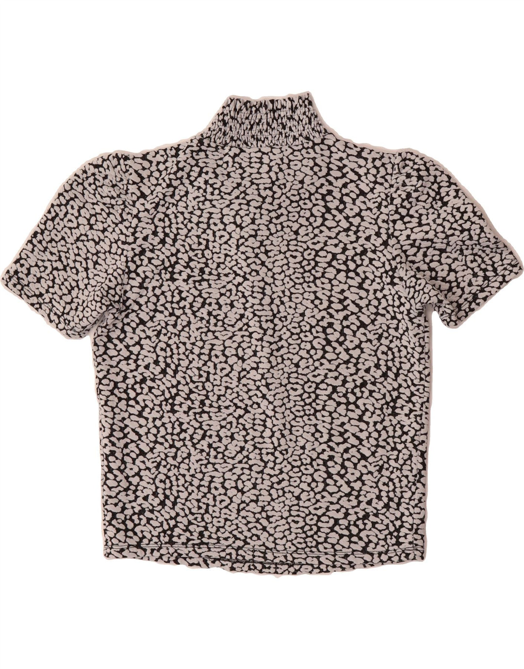 ZARA Womens Crop Blouse Top UK 12 Medium Black Animal Print Vintage Zara and Second-Hand Zara from Messina Hembry 