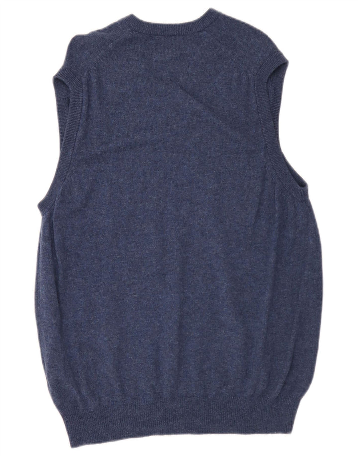 Marks & Spencer - Camiseta sin mangas para hombre, talla mediana, lana de cordero azul marino